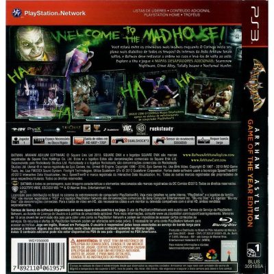 Batman Arkham Asylum Goty Edition Ps3 #1 (Greatest Hits)