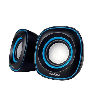 Caixa De Som Multimidia Hayom, Para Pc, Usb, 3W2, Preto E Azul - Km2503