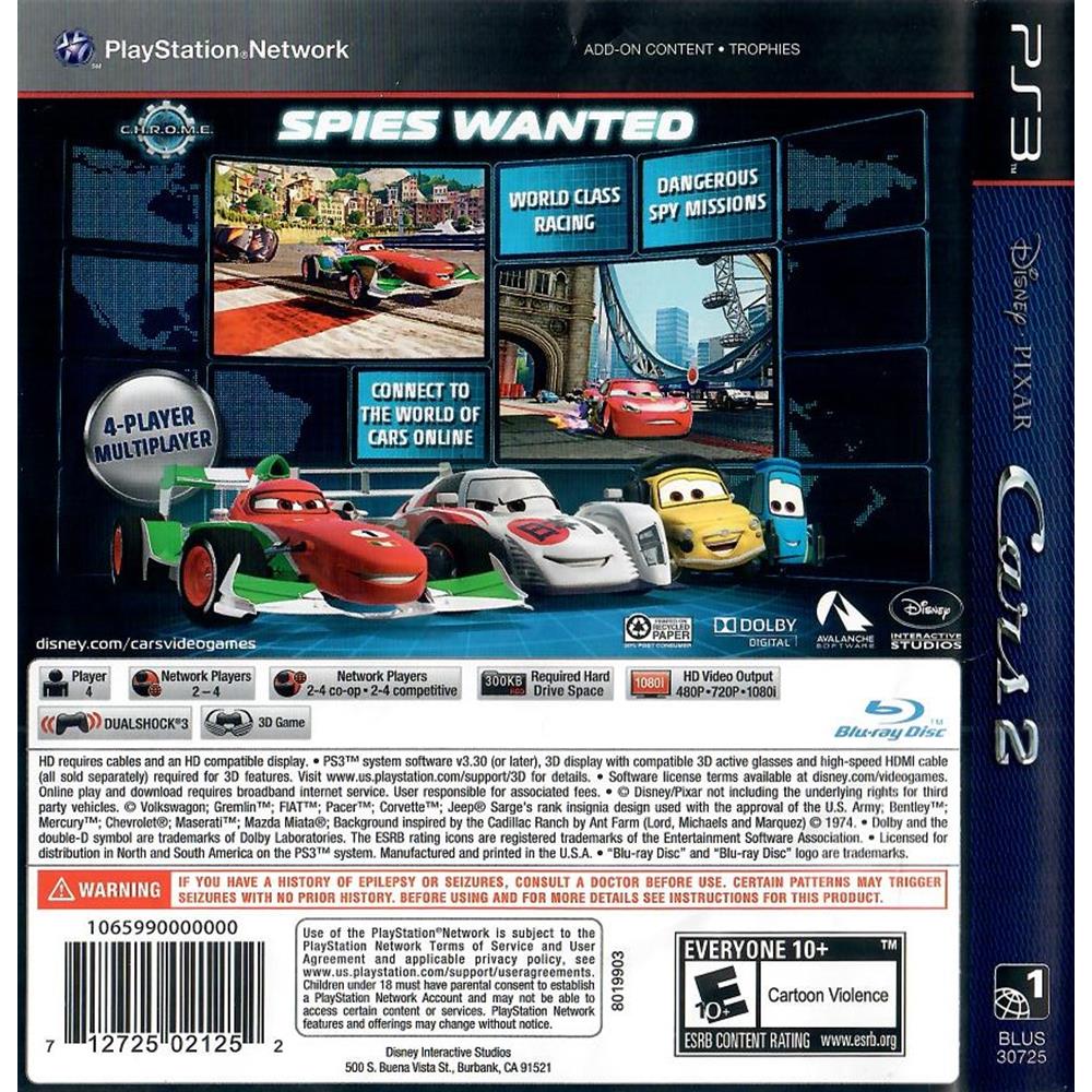 Jogo Disney Pixar Carros 2 Para Nintendo 3ds Midia Fisica
