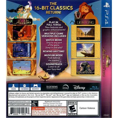 Disney Classic Games Aladdin E Rei Leão Ps4