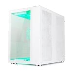 Gabinete Gamer Rise Mode Galaxy White, Ateral E Frontal Em Vidro Temperado, 10X Cooler Fan Argb