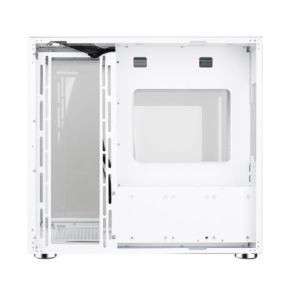 Gabinete Gamer Rise Mode Galaxy White, Ateral E Frontal Em Vidro Temperado, 10X Cooler Fan Argb