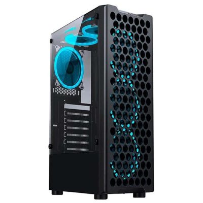 Gabinete Gamer Rise Mode X5 Glass, Rgb, Lateral Em Vidro Fume, Preto - Rm-X5-05-Fb