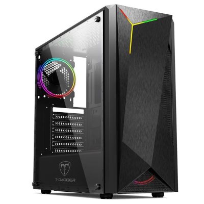 Gabinete Gamer T-Dagger G25b, Mid Tower, Rgb, Black, Atx, Sem Fonte, Sem Fan, Tgc-G25b