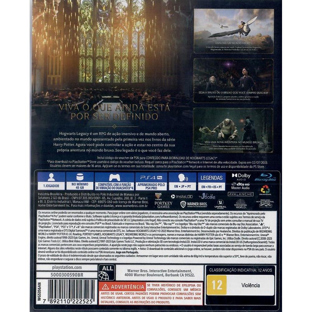 Jogo Playstation 4 Hogwarts Legacy Br - Ação