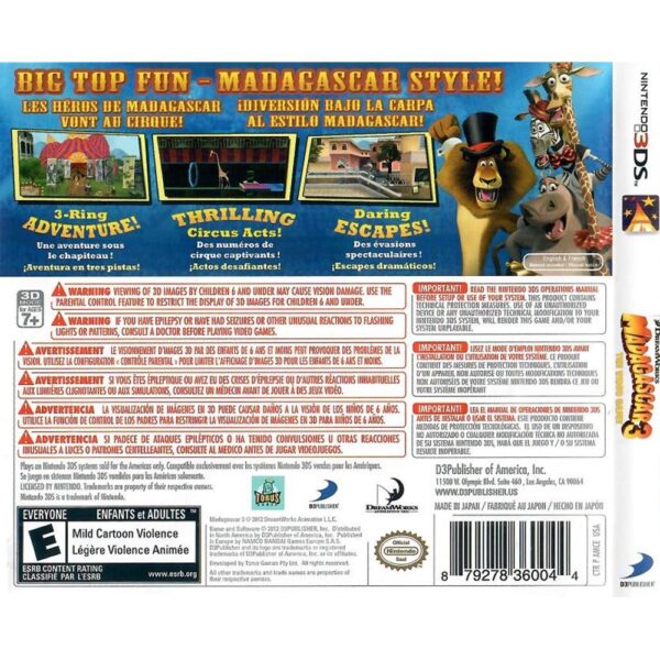 Madagascar 3 The Video Game Nintendo 3Ds