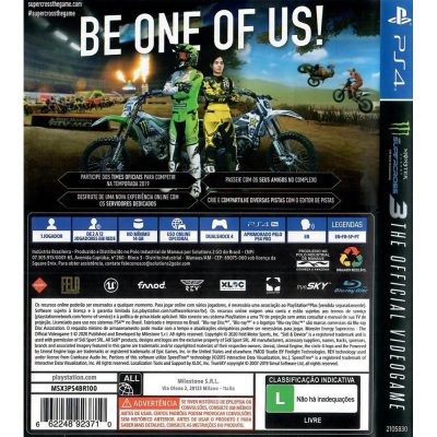 Monster Energy Supercross 3 The Official Videogame Ps4