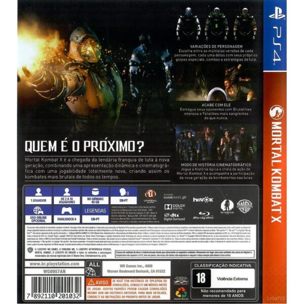 Mortal Kombat X Ps4 (Playstation Hits)