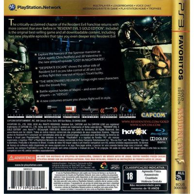 Resident Evil 5 Gold Edition Ps3 (Favoritos)