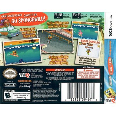 Spongebob's Surf And Skate Roadtrip Nintendo Ds