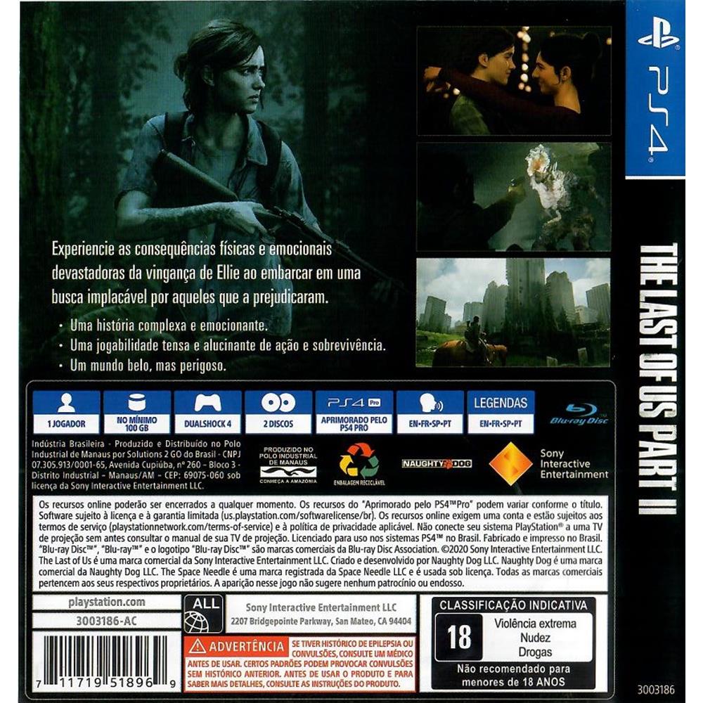 The Last Of Us Part II Ps4 #2 (Com Detalhe) (Jogo Mídia Física) - Arena  Games - Loja Geek