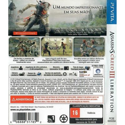 Assassins Creed Iii Liberation Psvita (Sem Manual)