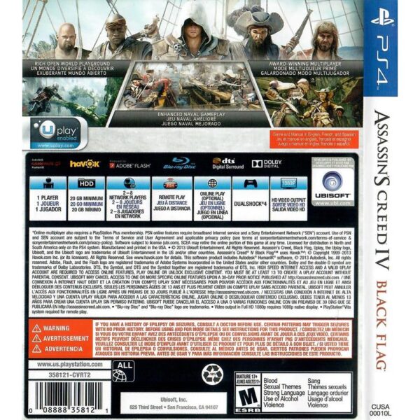 Assassins Creed Iv Black Flag Ps4 #2 (Encarte)
