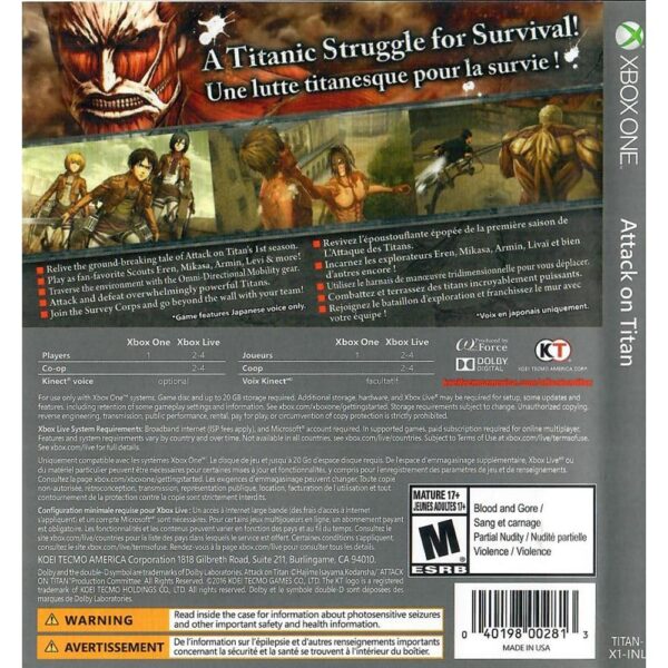 Attack On Titan Xbox One #1