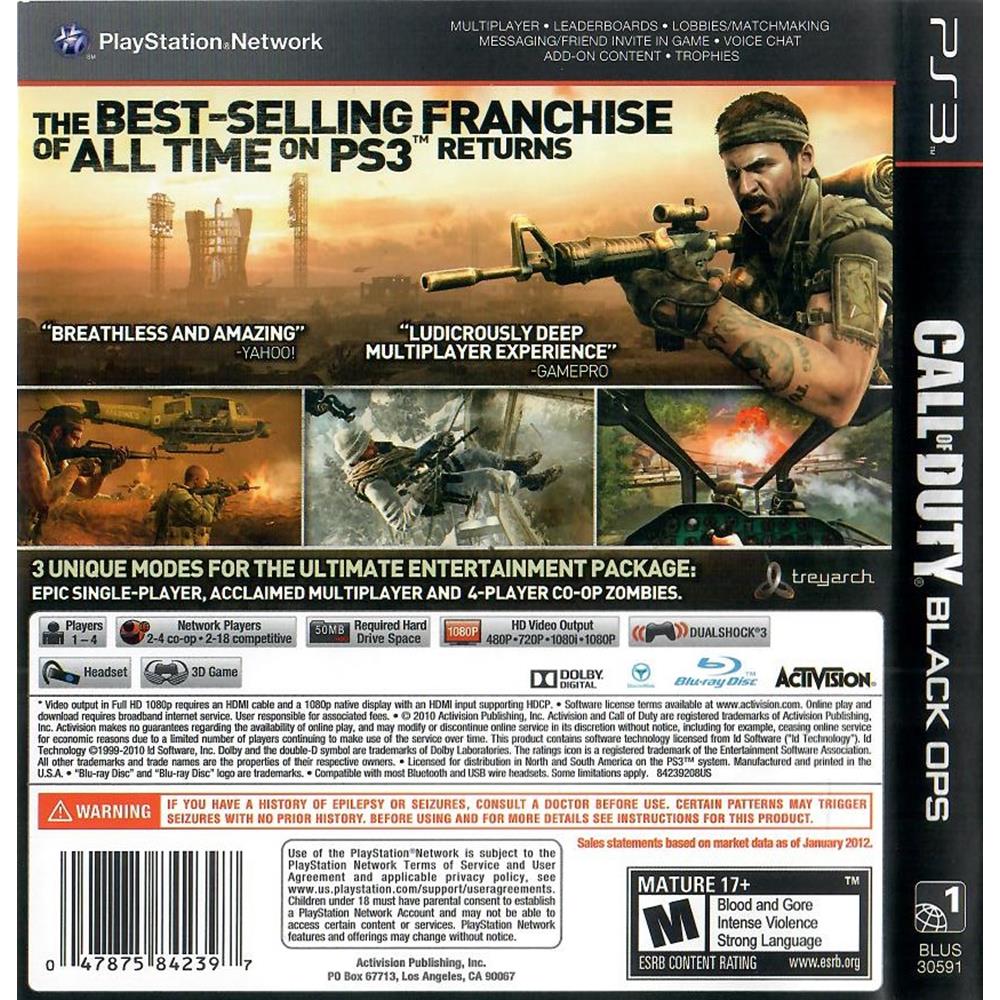 CALL OF DUTY : BLACK OPS (PS3)