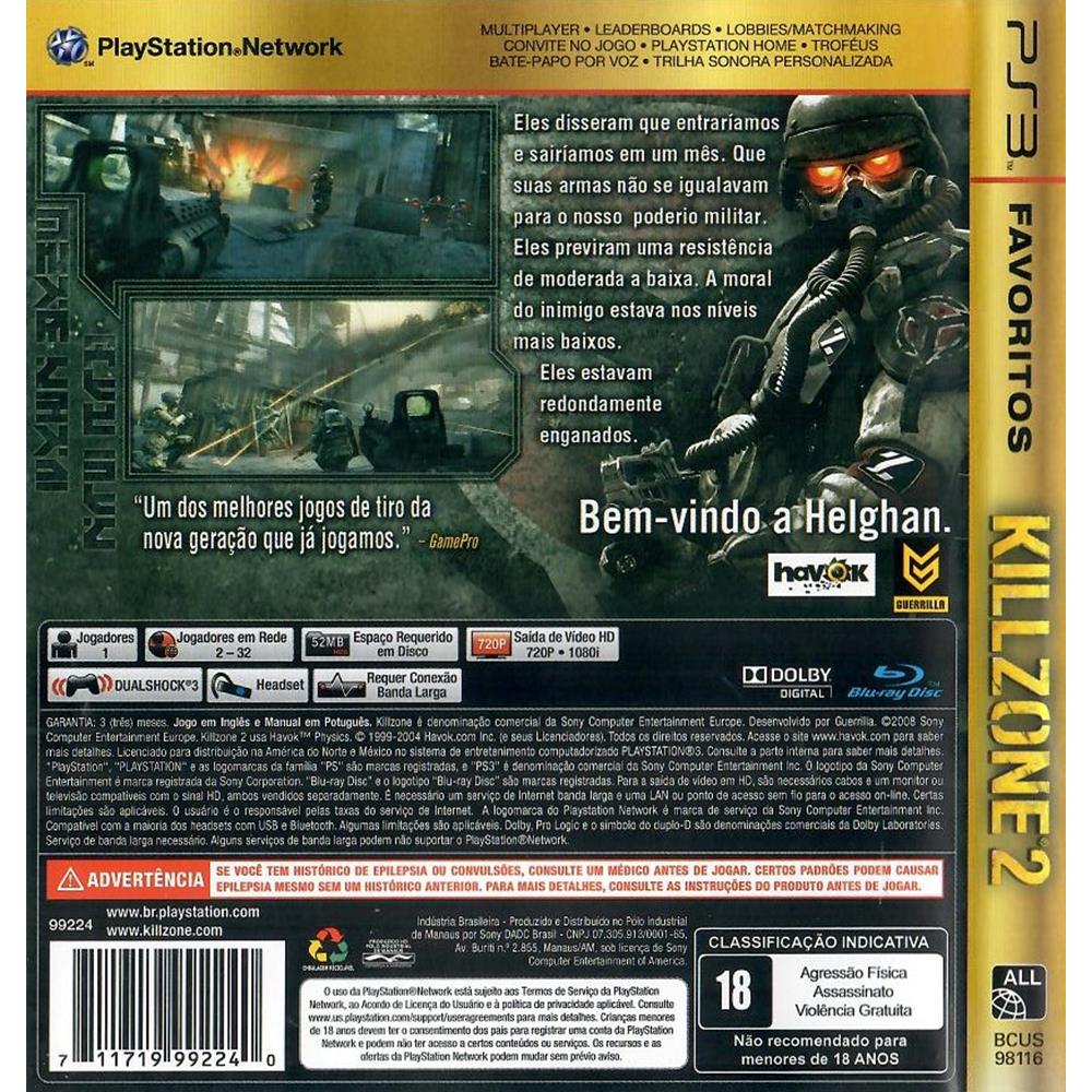 Killzone 2 Ps3 (Greatest Hits) (Seminovo) (Jogo Mídia Física) - Arena Games  - Loja Geek