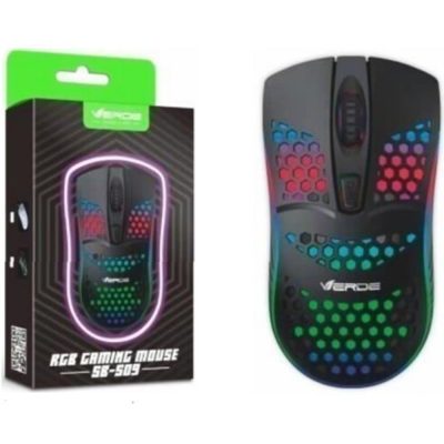 Mouse Com Fio Usb E Led Rgb Verde - Sb-S09 (Novo)