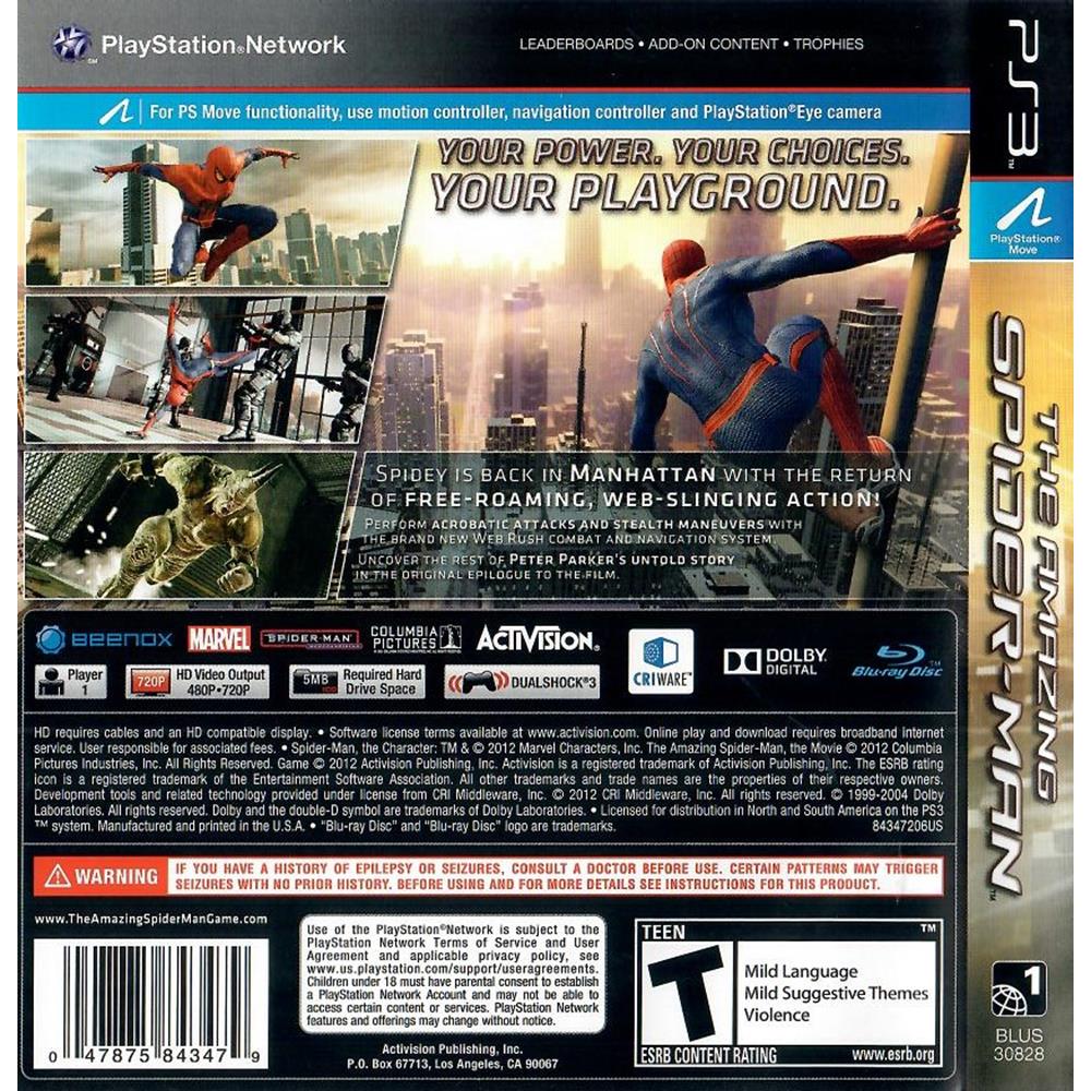 Homem Aranha ( The Amazing Spider-man 1 ) - Jogo para PS3