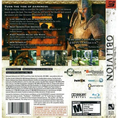 The Elder Scrolls Iv Oblivion Ps3