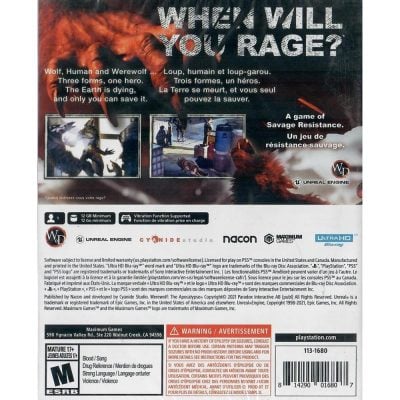 Werewolf The Apocalypse Earthblood Ps5