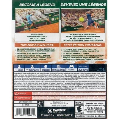 Tennis World Tour Roland-Garros Edition Ps4