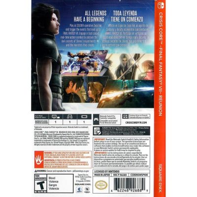 Crisis Core Final Fantasy Vii Reunion Nintendo Switch