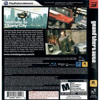 Grand Theft Auto Iv Ps3 (Greatest Hits) (Sem Mapa)