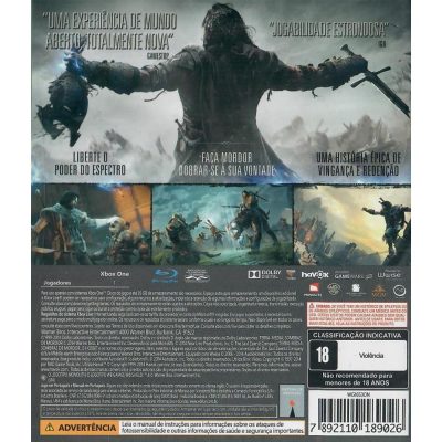 Terra Media Sombras De Mordor Xbox One