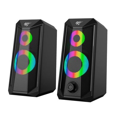 Caixa De Som Gamer Havit Rgb, Conexão 3.5Mm/Usb, Estéreo 2.0, Preto - Sk202