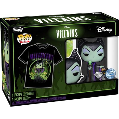 Funko Pop Tees - Disney Villains Maleficent (Pop 1082 Diamond + Camiseta M)