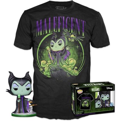Funko Pop Tees - Disney Villains Maleficent (Pop 1082 Diamond + Camiseta M)