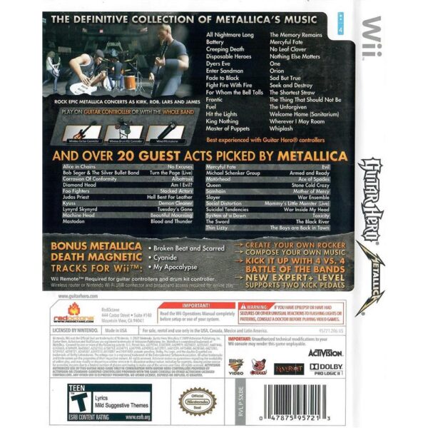 Guitar Hero Metallica Nintendo Wii #1