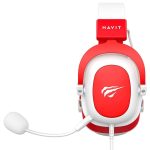 Headset Gamer Havit, Drivers 53Mm, Branco E Vermelho
