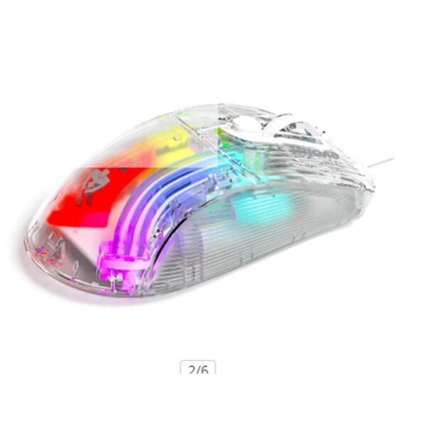 Mouse Gamer Transparente Eg114/Lumini Com Fio Evolut
