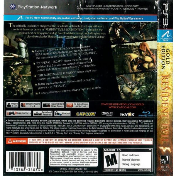 Resident Evil 5 Gold Edition Ps3 #3 (Sem Manual)