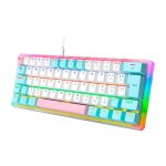 Teclado Mecanico Gamer Akali Keycaps Rosa, Azul E Branco, Raibow, Switch Brown Teclado Mecanico Gamer Akali Keycaps Rosa, Azul E Branco, Raibow, Switch Brown