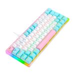 Teclado Mecanico Gamer Akali Keycaps Rosa, Azul E Branco, Raibow, Switch Brown Teclado Mecanico Gamer Akali Keycaps Rosa, Azul E Branco, Raibow, Switch Brown