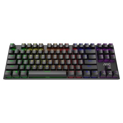 Teclado Mecânico Gamer Aoc Gk450, Led Rainbow, Switch Red, N-Key Rollover E 100% Anti-Ghosting
