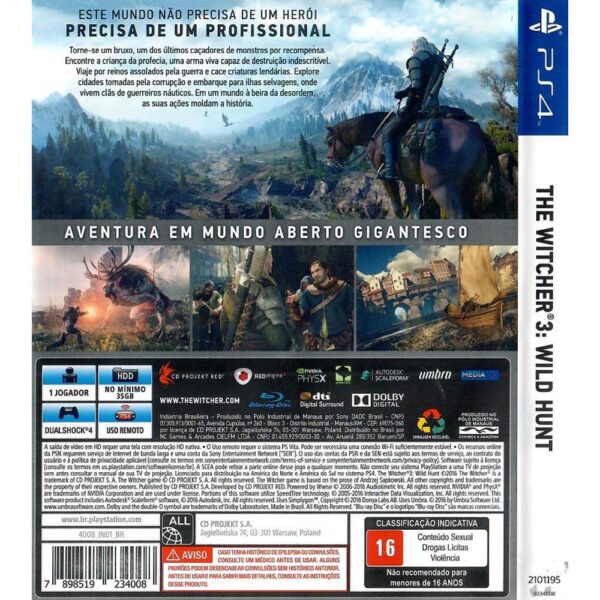 The Witcher Iii Wild Hunt Ps4 (Sem Extras)