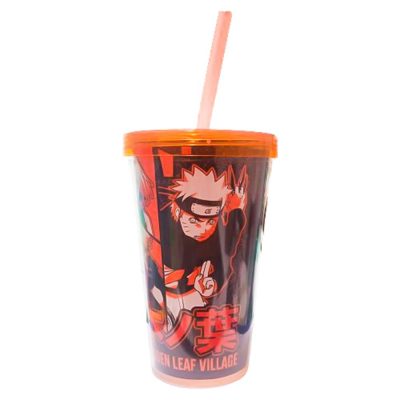 Copo Canudo 450Ml - Naruto