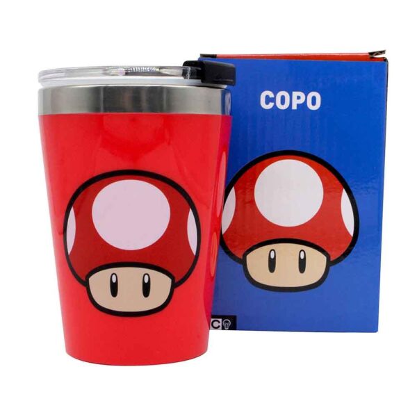 Copo Viagem 300Ml - Cogumelo Super Mario