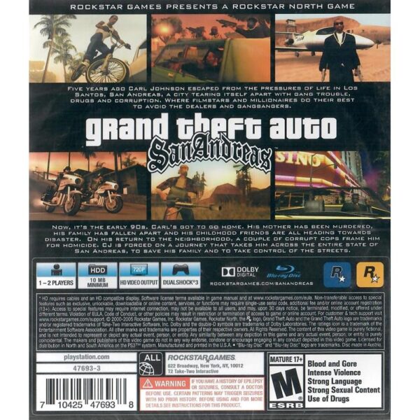 Grand Theft Auto San Andreas Ps3 (Greatest Hits)