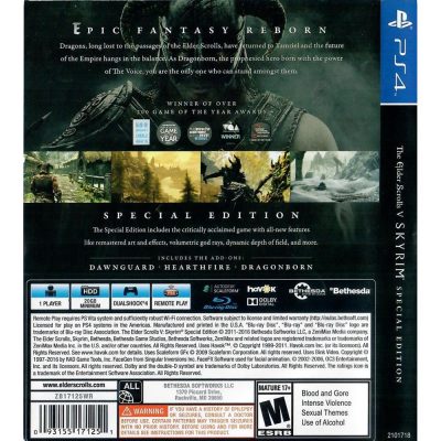 The Elder Scrolls V Skyrim Special Edition Ps4