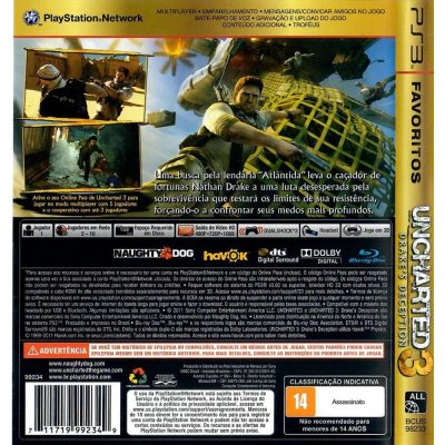 Uncharted 3 Drakes Deception Ps3 (Favoritos)