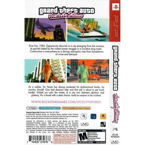 Grand Theft Auto Vice City Stories Psp (Greatest Hits)