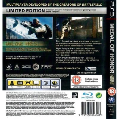 Medal Of Honor Limited Edition Ps3 #1
