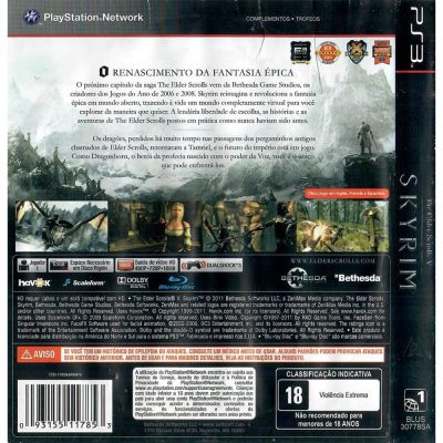 The Elder Scrolls V Skyrim Ps3 #2 (Com Mapa)