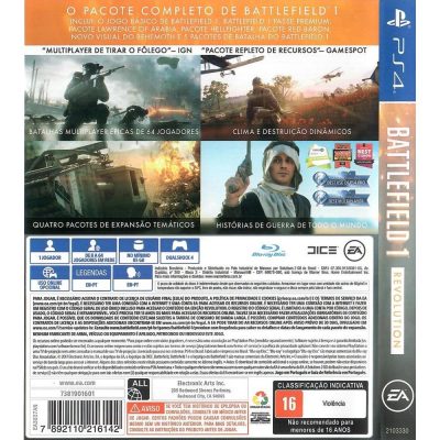 Battlefield 1 Revolution Ps4 #3 (Sem Código)