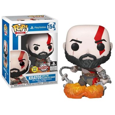 Funko Pop Games - Playstation God Of War Kratos With Blade Of Chaos 154 (Glow) (Special Edition) (Vaulted) #1