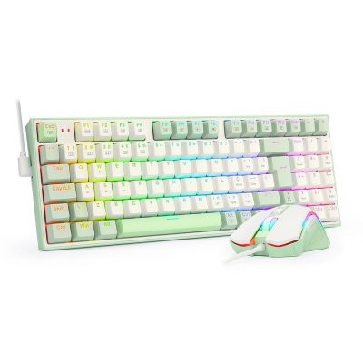 Kit Gamer Redragon Com Mouse Rgb, 7200 Dpi + Teclado Mecânico, Rgb, Switch Brown, Layout 96%, Abnt2